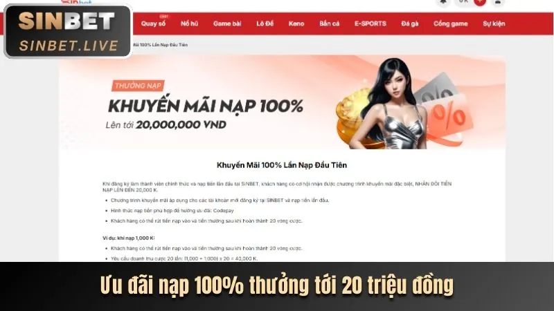 Hoàn trả cược hàng ngày tại Sinbet